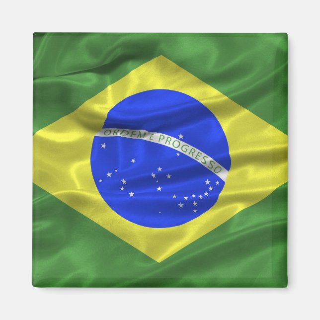 Brasilien Flagga Magnet (Framsidan)