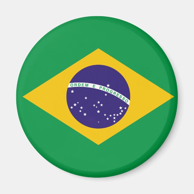 Brasilien Flagga Magnet (Framsidan)