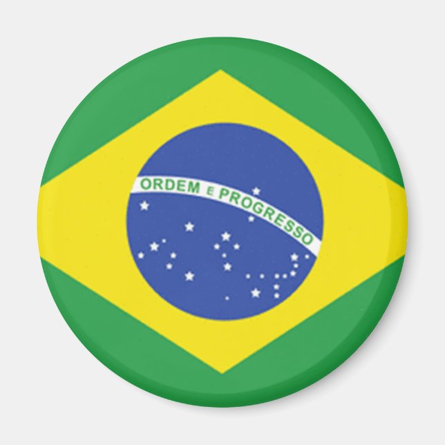 Brasilien Flagga Magnet (Framsidan)