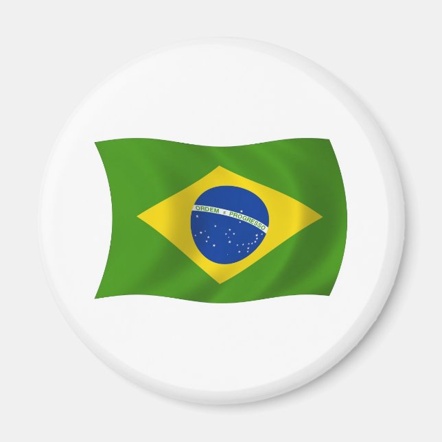 Brasilien Flagga Magnet (Framsidan)