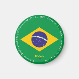 Brasilien Flagga Magnet