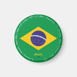 Brasilien Flagga Magnet