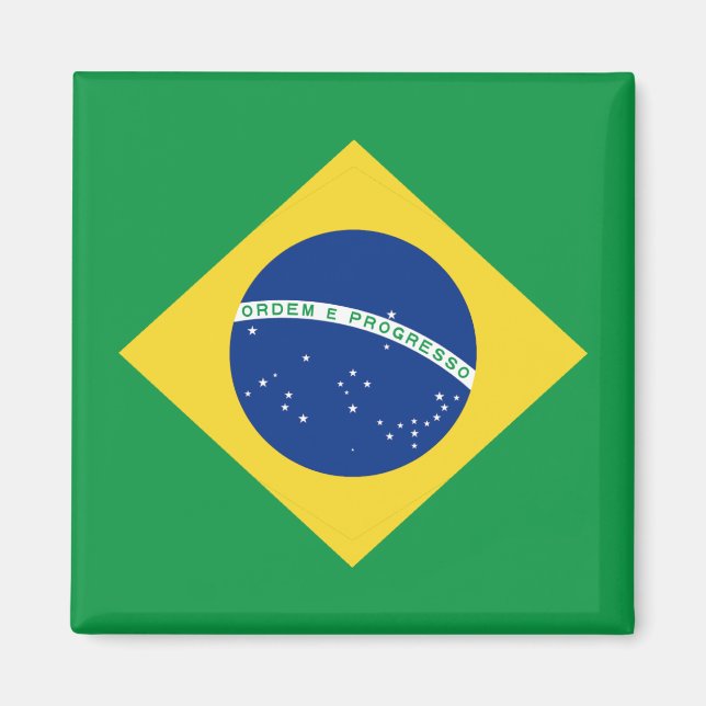 Brasilien Flagga Magnet (Framsidan)