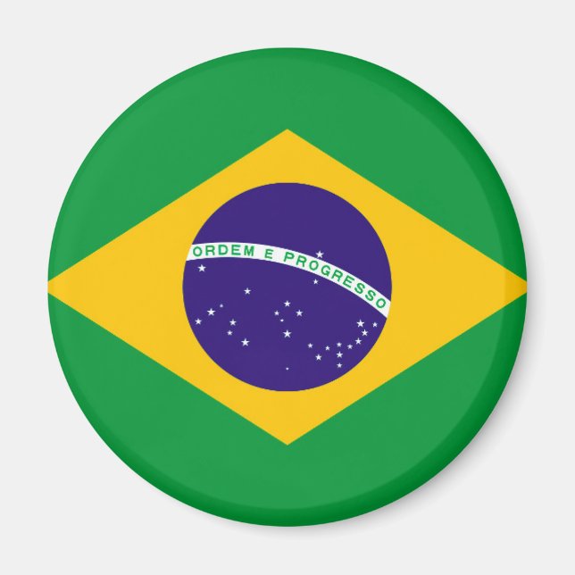 Brasilien Flagga Magnet (Framsidan)