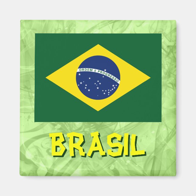 Brasilien flagga magnet (Framsidan)