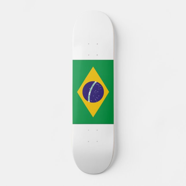 Brasilien flagga mini skateboard bräda 18,5 cm (Framsida)