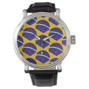 Brasilien flagga mönster armbandsur
