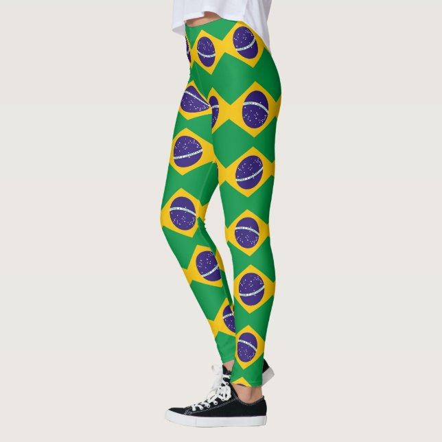 Brasilien flagga mönster leggings (Vänster)