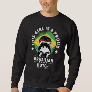Brasilien Flagga Nederländerna Vuxna Kvinnor Flick Lång Ärmad Tröja