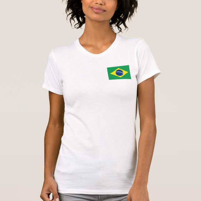 Brasilien Flagga och Karta dk T-Shirt (Framsida)