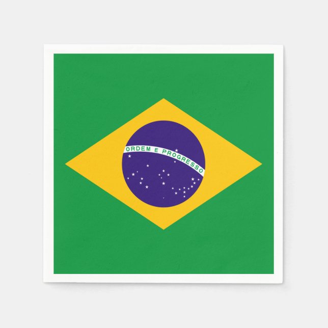 Brasilien Flagga Pappersservett (Framsidan)