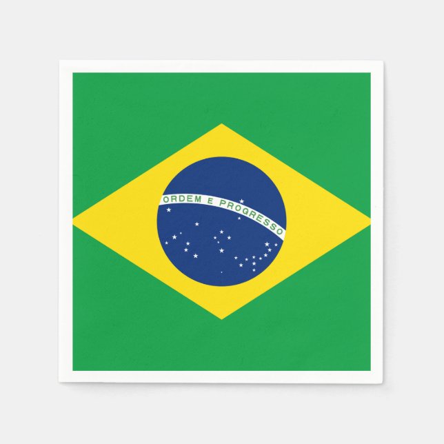 Brasilien Flagga Pappersservett (Framsidan)
