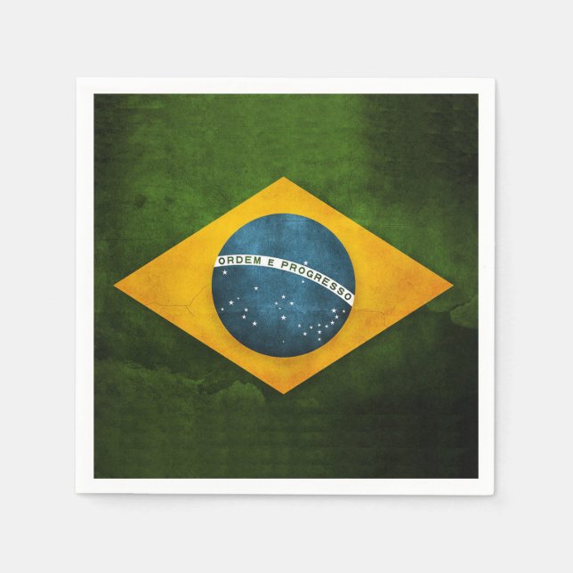 Brasilien flagga pappersservett (Framsidan)