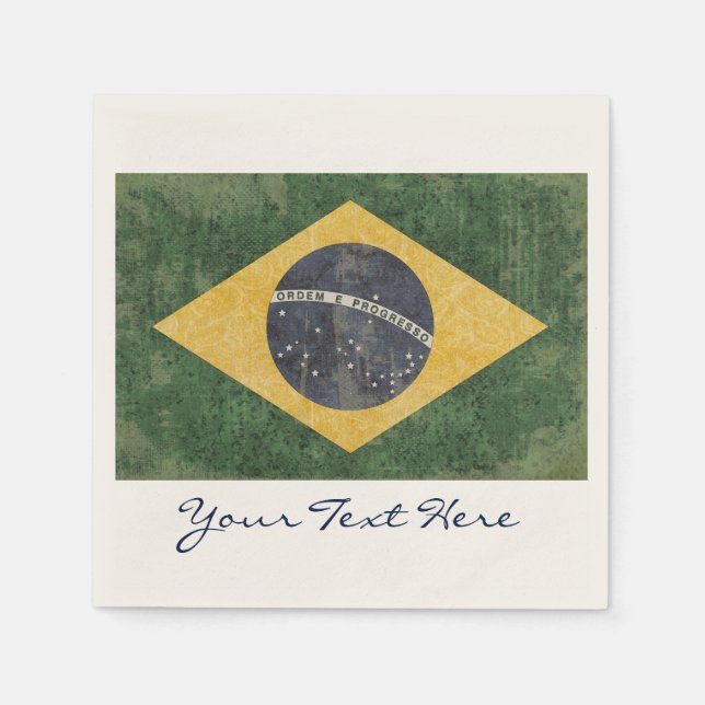 Brasilien Flagga Party Napkins Pappersservett (Framsidan)