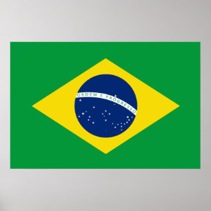 Brasilien Flagga Poster