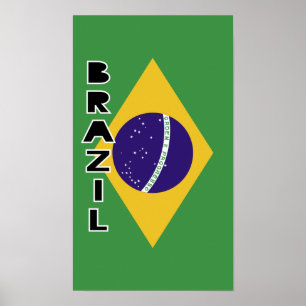 Brasilien Flagga Poster