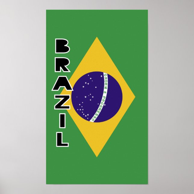 Brasilien Flagga Poster (Framsidan)