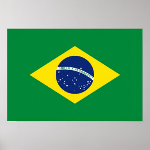 Brasilien Flagga Poster