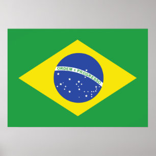 Brasilien Flagga Poster