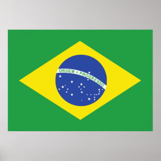 Brasilien Flagga Poster