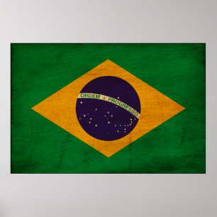 Brasilien Flagga Poster