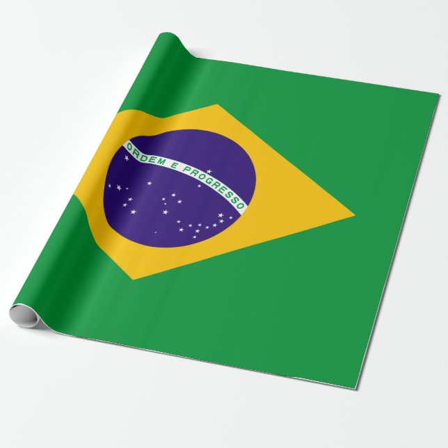 Brasilien Flagga Presentpapper (Utrullad)