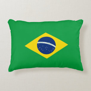 Brasilien flagga prydnadskudde