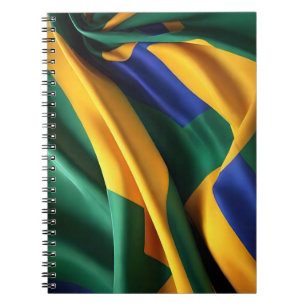 Brasilien flagga silke struktur anteckningsbok