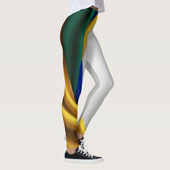 Brasilien flagga silke struktur leggings (Höger)
