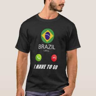 Brasilien Flagga Souvenir Brasilien ringer upp T Shirt