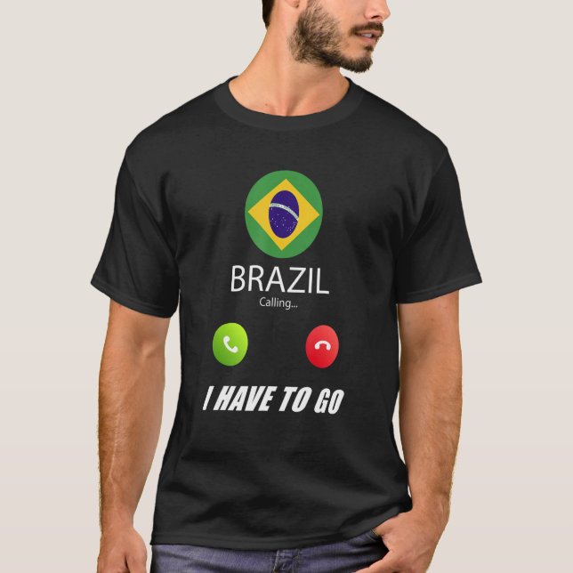 Brasilien Flagga Souvenir Brasilien ringer upp T Shirt (Framsida)
