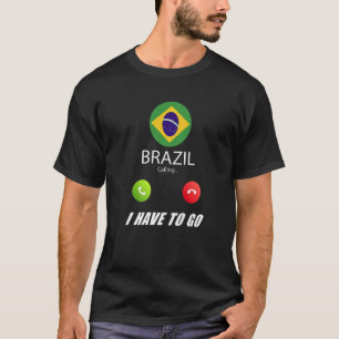 Brasilien Flagga Souvenir Brasilien ringer upp T Shirt