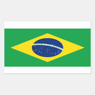Brasilien* Flagga Sticker Rektangulärt Klistermärke