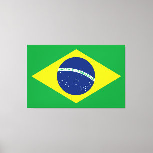 Brasilien flagga Stretched-Kanvastryck Canvastryck