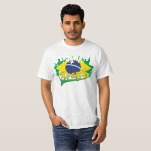 Brasilien Flagga T Shirt