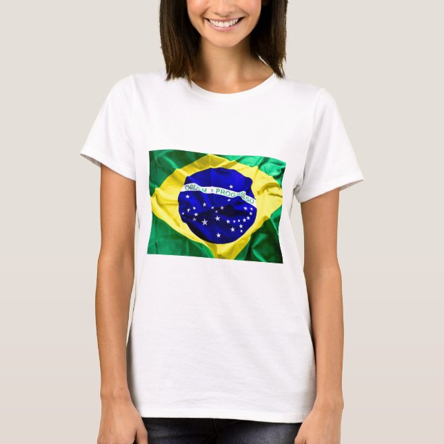 Brasilien-flagga T Shirt (Framsida)