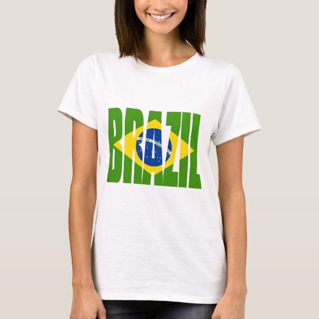 BRASILIEN flagga T-shirt (Framsida)