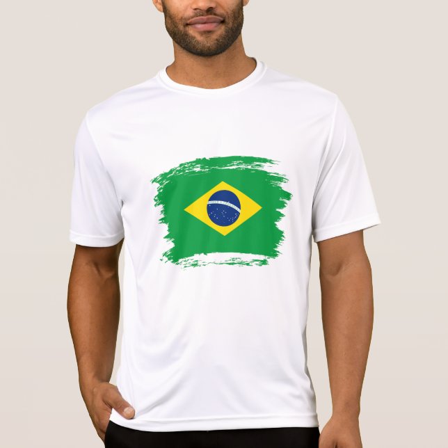 Brasilien flagga t shirt (Framsida)