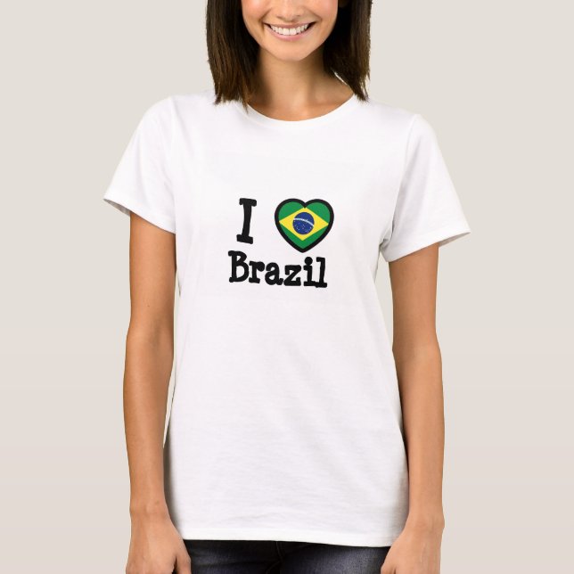 Brasilien Flagga Tee (Framsida)