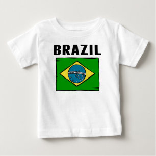 Brasilien flagga tee shirt