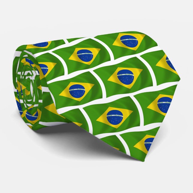 Brasilien Flagga Tie Slips (Rullad)