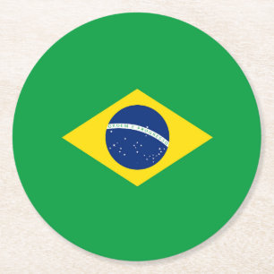 Brasilien flagga underlägg papper rund