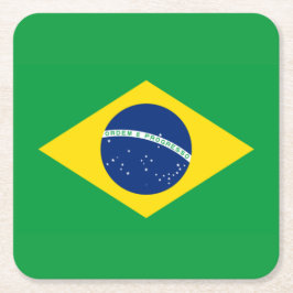 Brasilien Flagga Världscupen 2026 Fotboll Brasilie Underlägg Papper Kvadrat