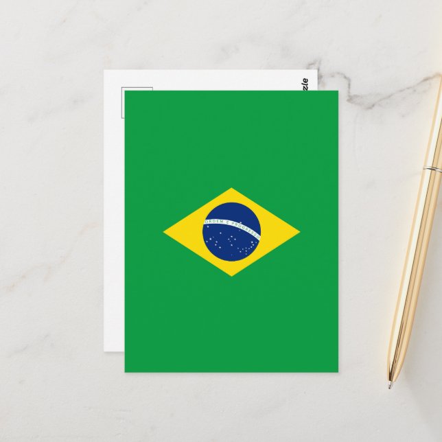 Brasilien flagga vykort (Fram/Back In Situ)