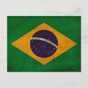 Brasilien Flagga Vykort