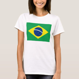 Brasilien Flagga x Karta T-Shirt