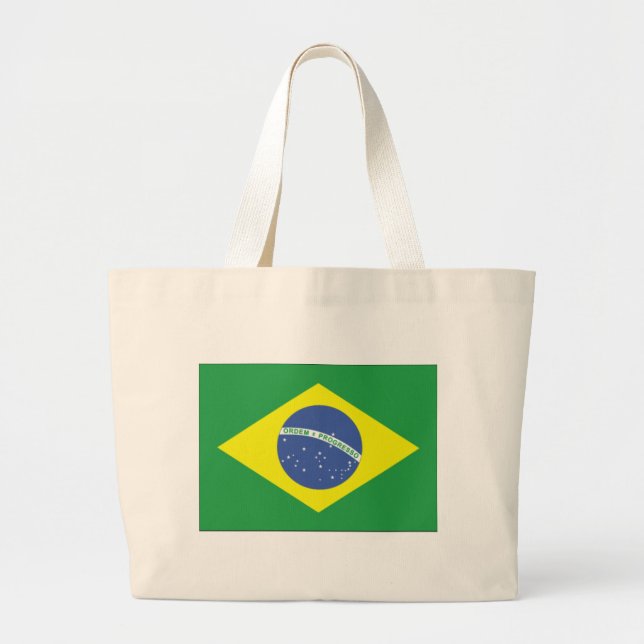 Brasilien flaggadesign jumbo tygkasse (Framsidan)