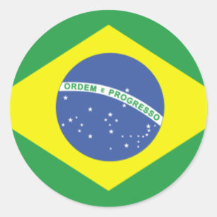 Brasilien flaggadesign runt klistermärke