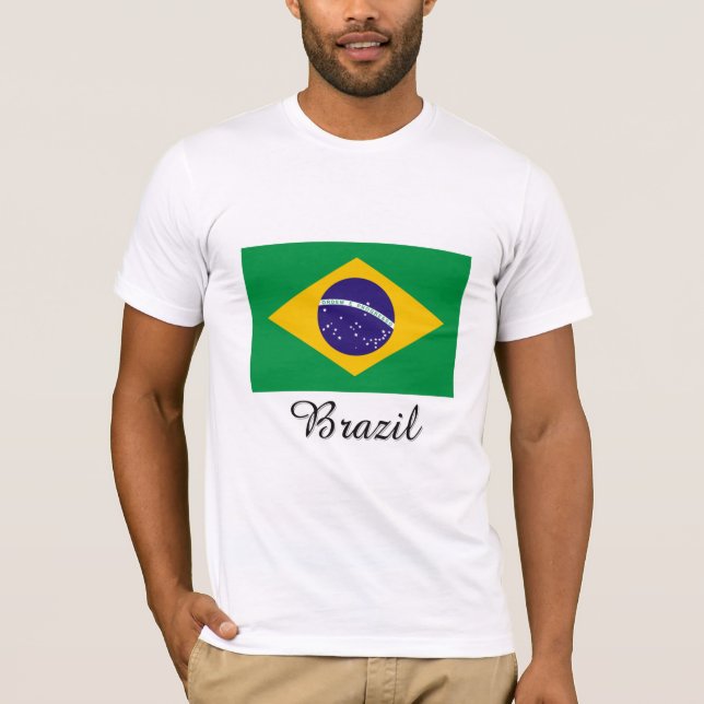Brasilien flaggadesign t shirt (Framsida)
