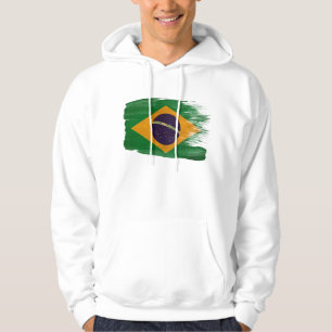 Brasilien flaggaHoodie Tröja Med Luva